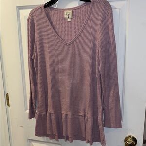 Women's Pink V-Neck Top